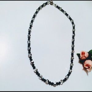 Black and silver crystal Beaded necklace